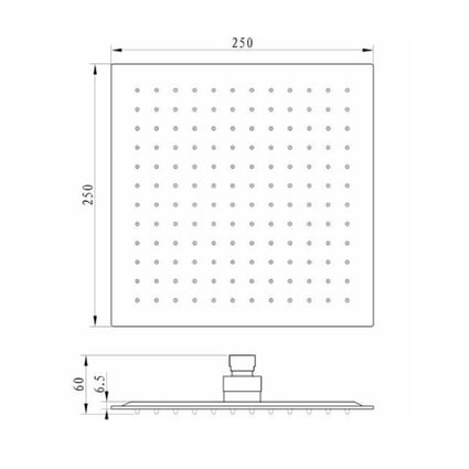 Κεφαλή ντους τετράγωνη Orabella 25x25 cm